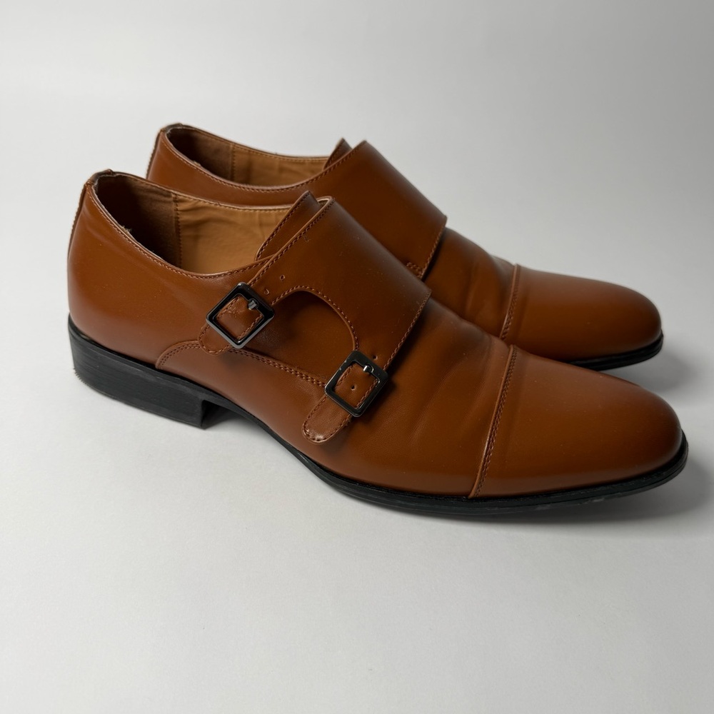 Stacy Adams Tan Double Monk Strap Oxfords